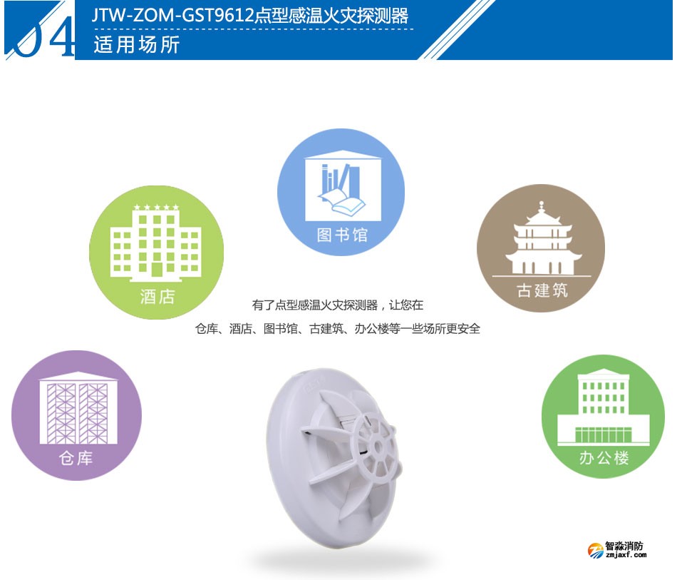 JTW-ZOM-GST9612點型感溫火災探測器應用場所
